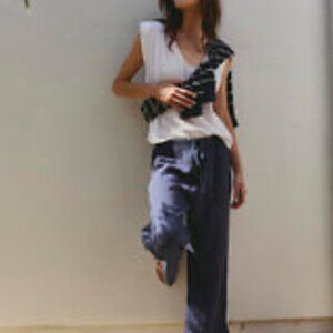 Velvet by Spencer & Graham Franny Cotton Gauze Pant Cadet XS